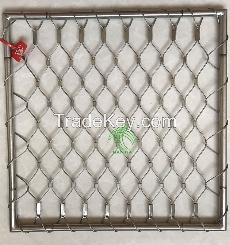 Stainless Steel Cable Mesh For Protection With Frame