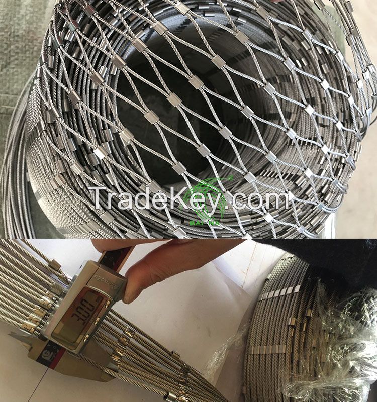 Ferrule Type Flexible Inox Cable Stainless Steel Wire Rope Mesh Safety Net