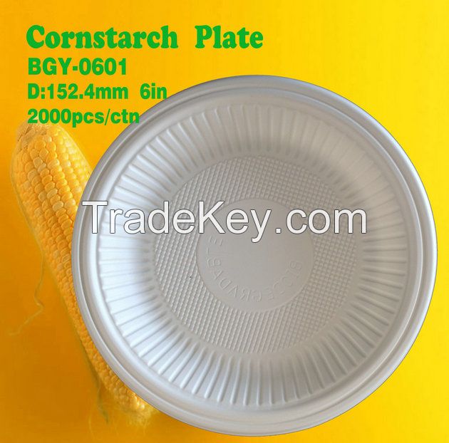 CPLA Biodegradable Disposable Compostable Tableware/Cutlery with Cornstarch Plates