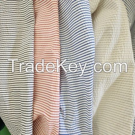 Cotton Dobby Metallic Stripe Seer-sucker 140gr./yd Woven 60"