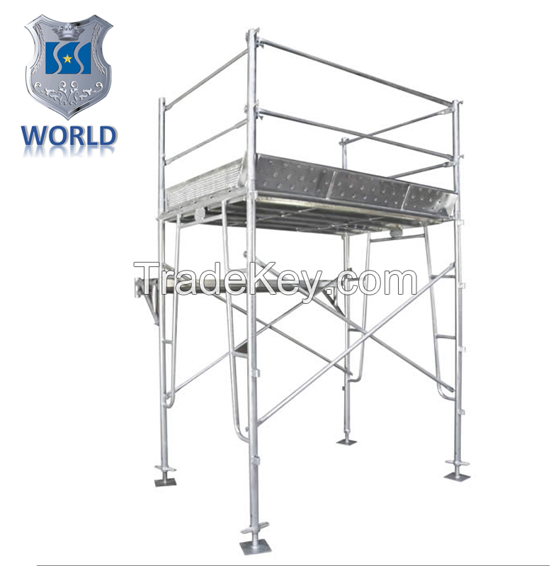 Frame scaffolding system hot dip galvanized Pre-galvanized scaffolding with walk board brace