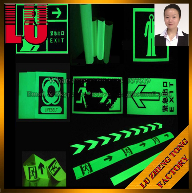 Acrylic Sign Exit Sign Glow In The Dark Photoluminescent Sheeting Tape