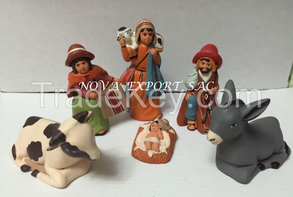 Births and Christmas decorations handmade in clay