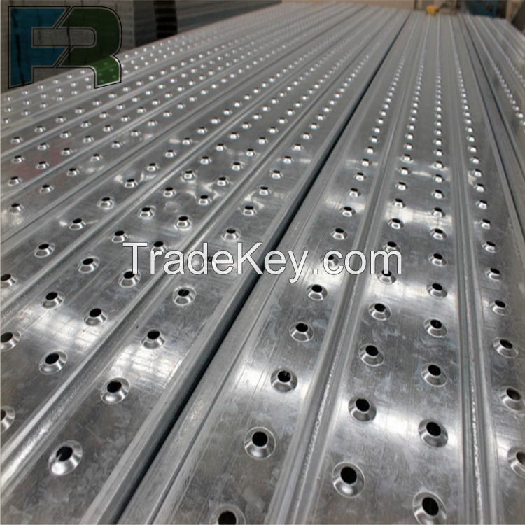 China manufacture Tianjin scaffolding perforted standard galvanized steel plank with hook