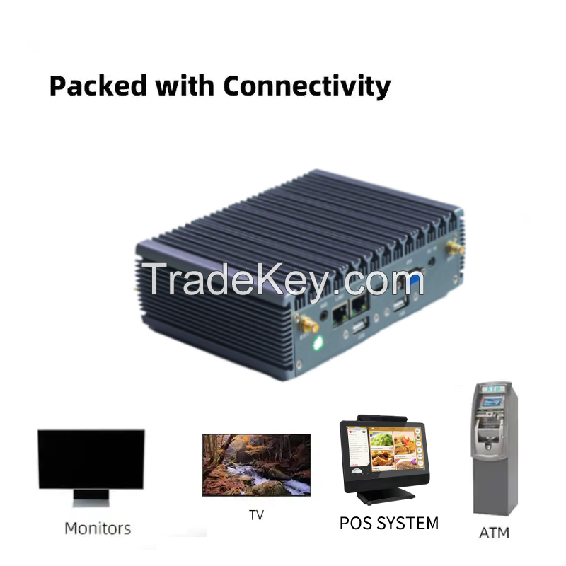 Industrial Mini PC Fanless Computer with i5-4200U, 8GB RAM 256GB SSD VGA HDMI 2xCOM RS232 WiFi Bluetooth Windows 10