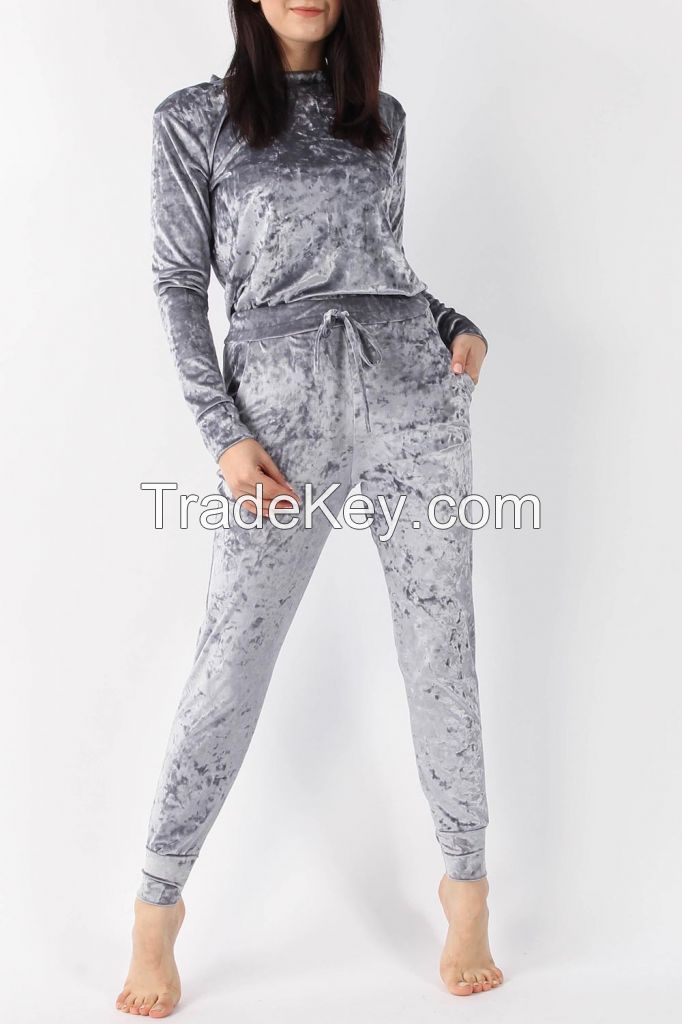 Velour Top &amp; Jogger Lounge Suit