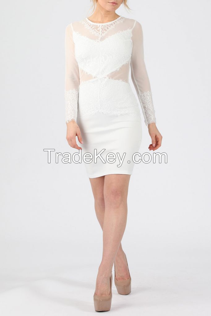 Lace Mesh Bodycon Dress