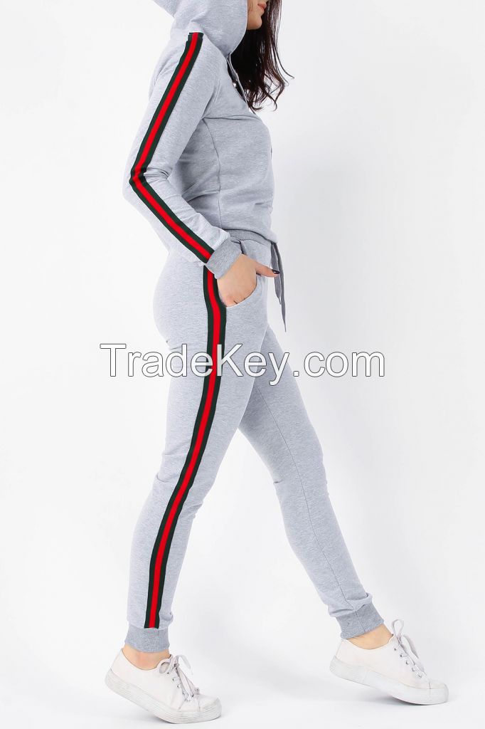 Stripe Hoodie Joggers Lounge Suit