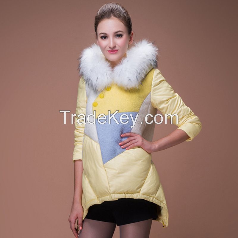 Fur collar women down jacket