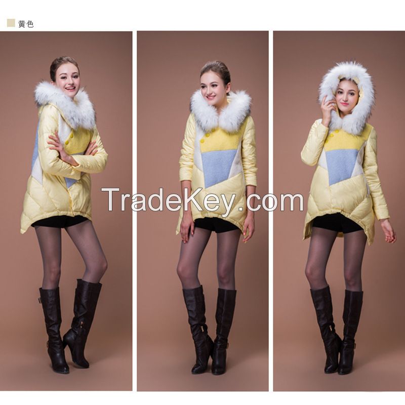 Fur collar women down jacket