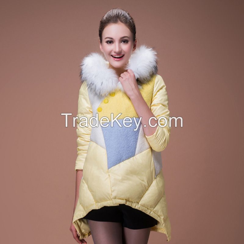 Fur collar women down jacket