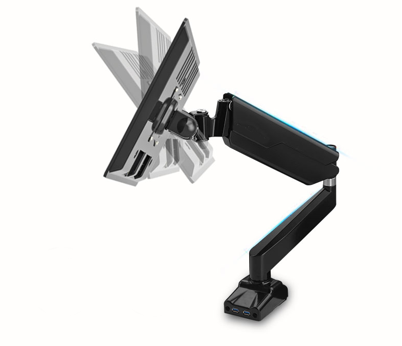 Adjustable tilt and swivel ergonomic height adjustable lcd monitor swi