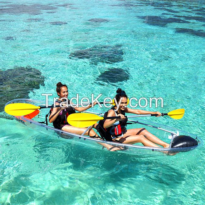 ocean touring plastic Fishing clear transparent kayak glass bottom boats for sale