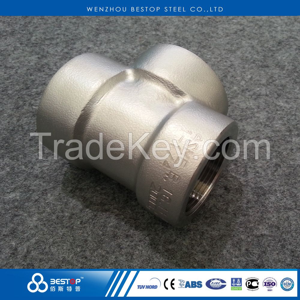 ASME B16.11 Stainless Steel 304 316 Forged Threaded Tee high pressure pipe fittings