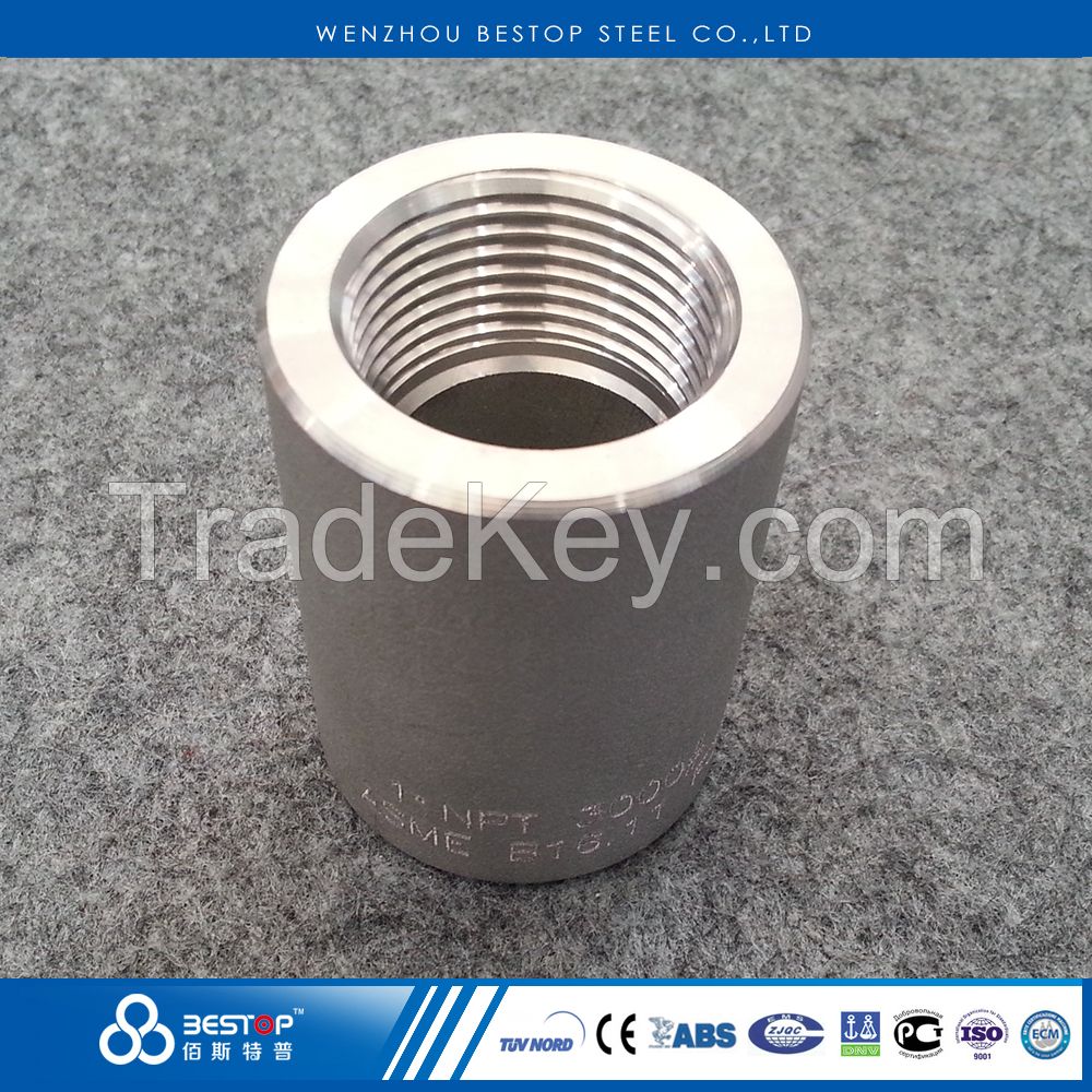 NPT / BSP Stainless Steel Forged Female Threaded Half / Full Coupling high pressure pipe fittings