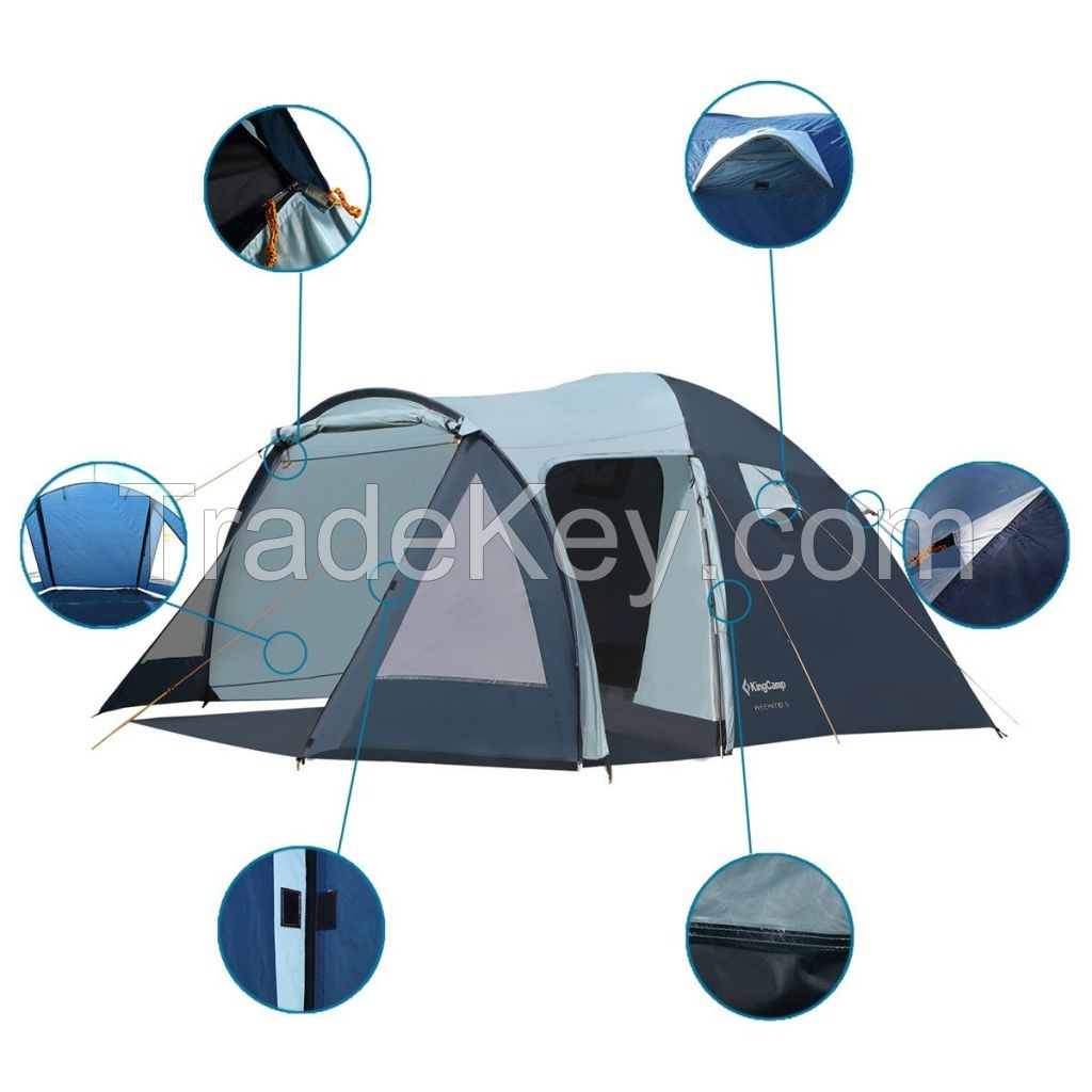 KingCamp Outdoor Tent Family Group Camping 5Person 3 Season Double Layer tents 