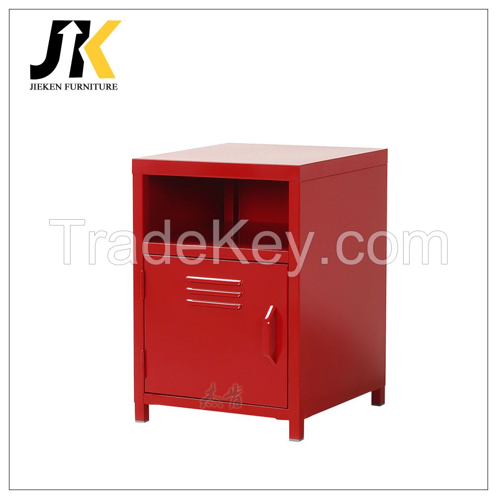 Metal sofa bed side storage locking small steel cabinet with metal handle