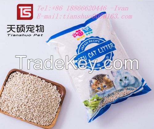 Biodegradable and flushable pure nature tofu cat litter different flavors