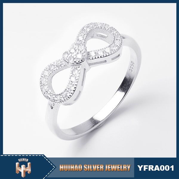 China Wholesale Fashion design pure 925 sterling silver infinity ring jewelry