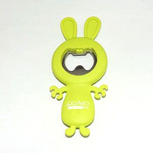 Custom cartoon pvc decoration cute portable small bottle opener for home bar restaurant hotel promotional gifts