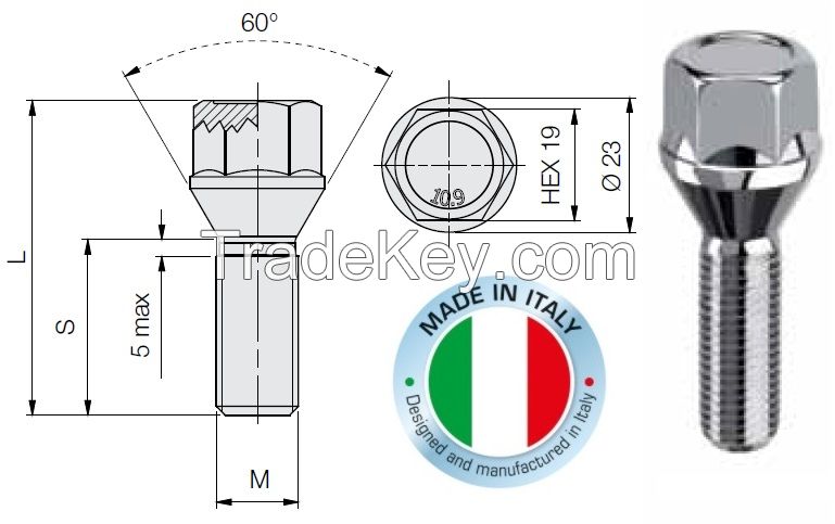 Wheel lug bolt