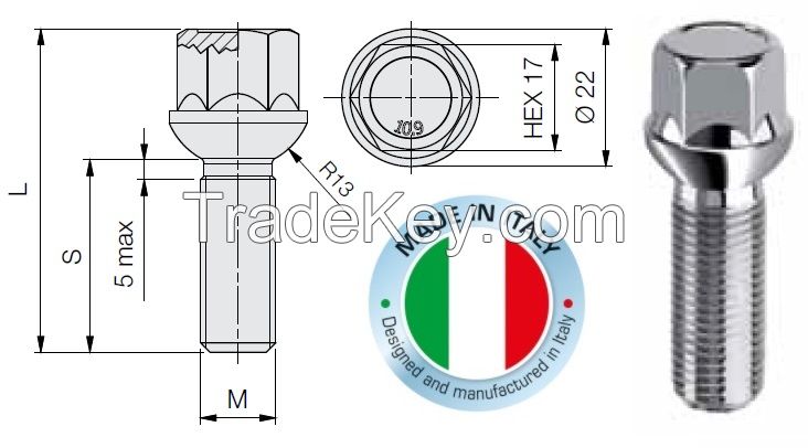 Wheel lug bolt