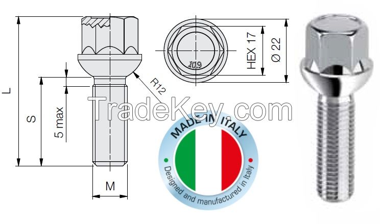 Wheel lug bolt