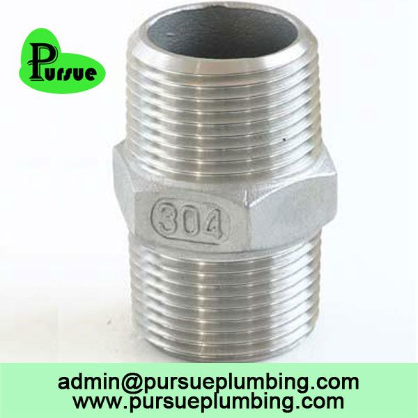 stainless steel hex nipple thread pipe fitting