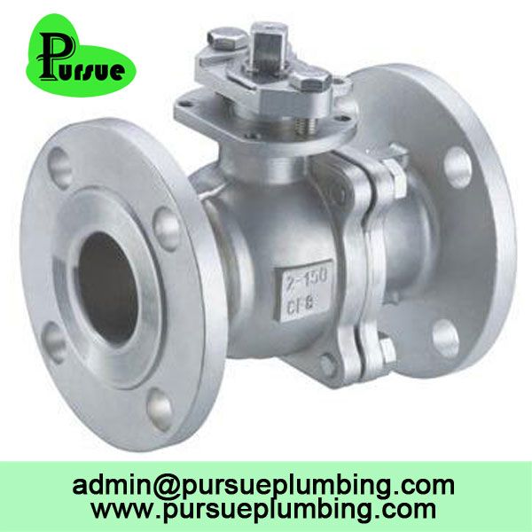 stainless steel 304 316 2 piece flange ball valve china supplier