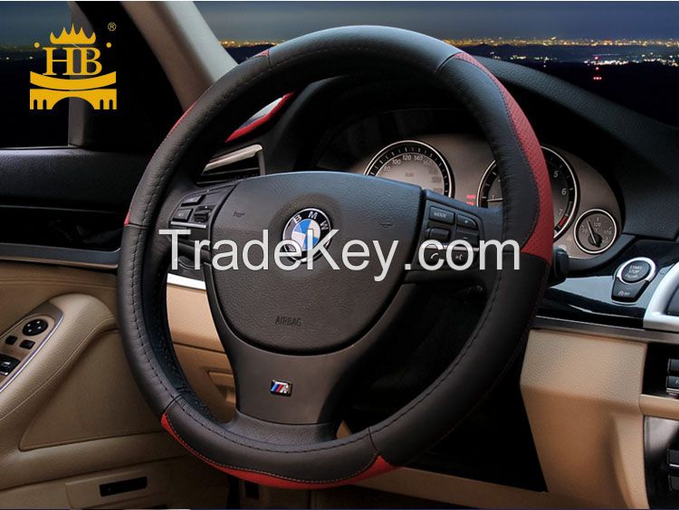 Factory direct genuine leather steering wheel cover for car decoration