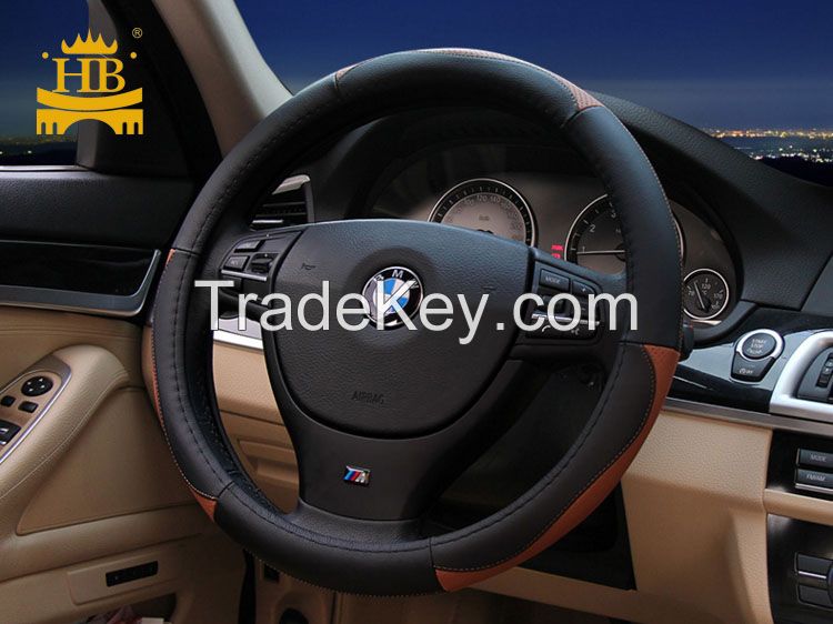 Factory direct genuine leather steering wheel cover for car decoration