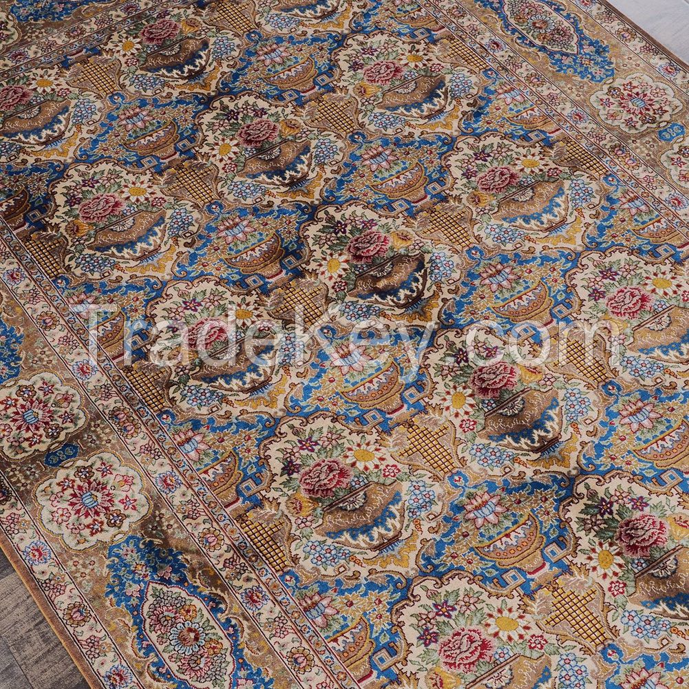 Yilong 4x6ft Hand Knotted Persian Silk Carpet Traditional Oriental Handmade Area Rugs