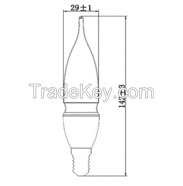 LED candle lighting, White, E14, 85-240V