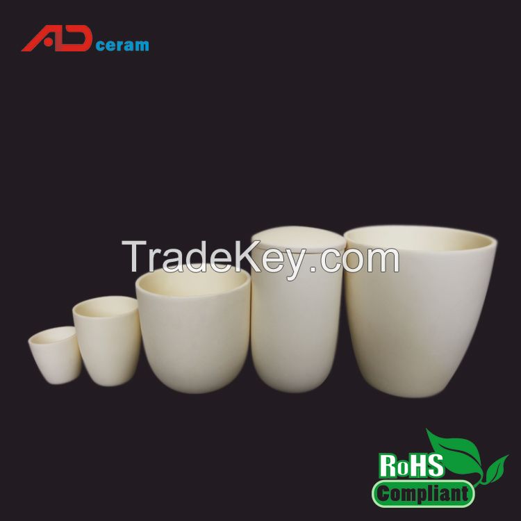 High Temperature Resistant Alumina Ceramic Insulation Crucible For Chemical Analysis