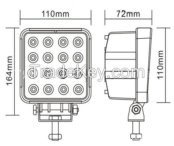 48W Square LED Work Light