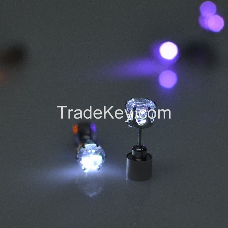 Club party Factory Direct High Quality Light Up Cool Ear Ring Studs Led Cool Earrings Christmas gift