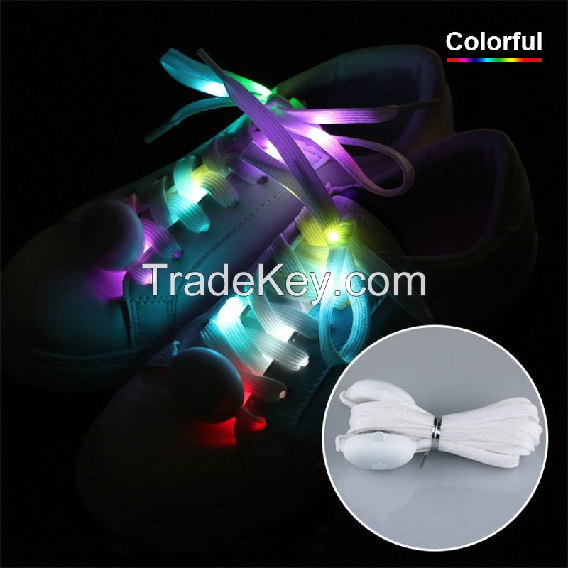 Fashionable design colorful nylon luminous shoelace light up led shoelace