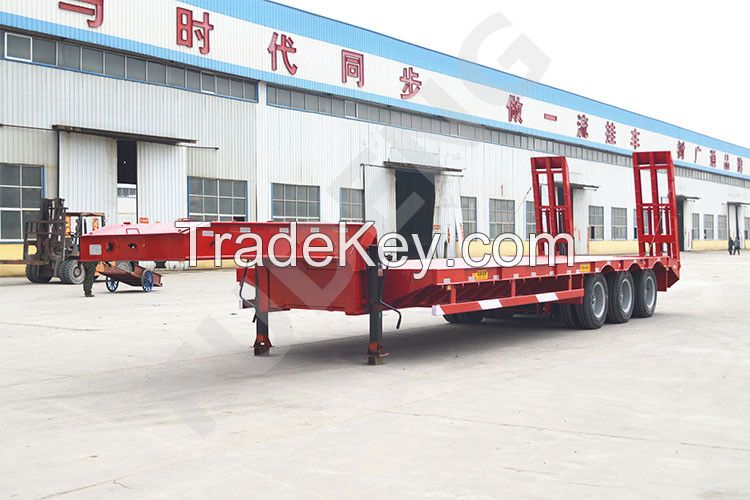 3 axle low bed truck trailer low loader profile trailers gooseneck semi trailer