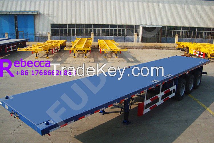 40ft flatbed container semi trailer flat deck trailer for sale