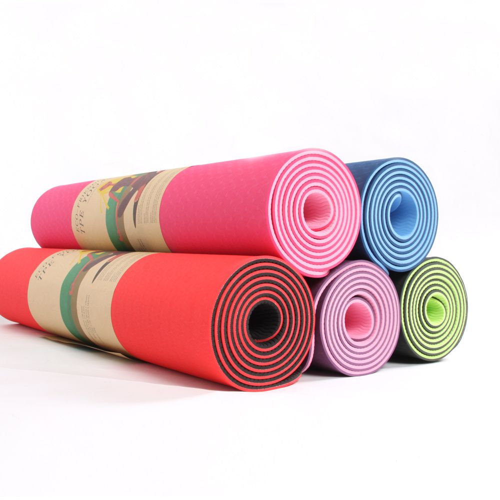 China supplier wholesale custom TPE yoga mat colorful eco friendly non-slip with private label