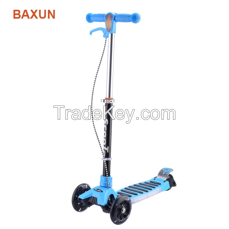 Factory price kids 4 wheel scooter folding scooter with blue tooth and LED lights