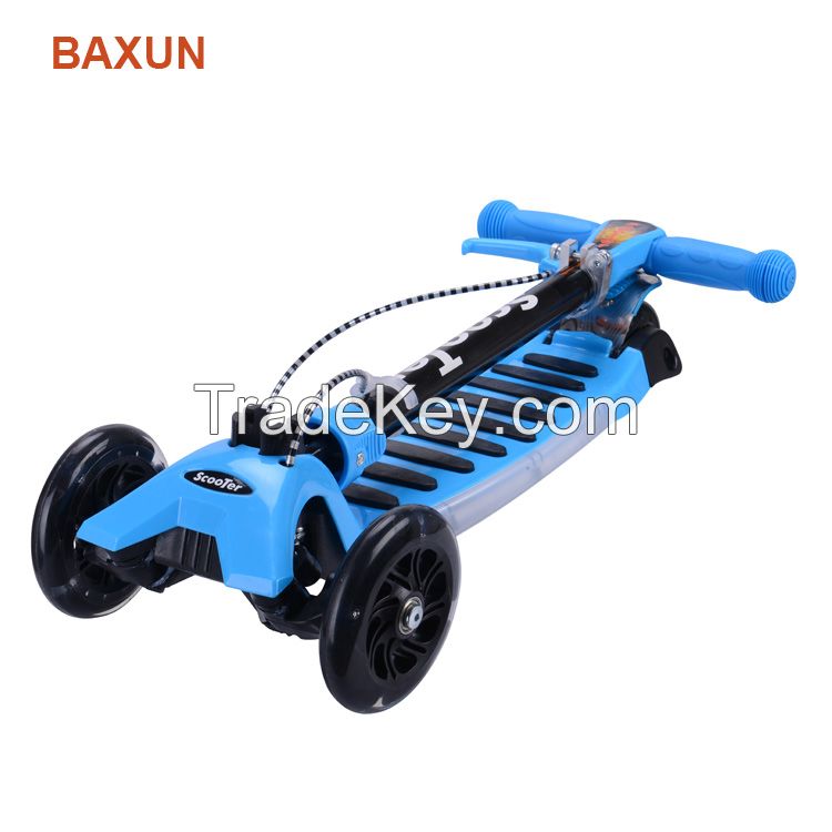 Factory price kids 4 wheel scooter folding scooter with blue tooth and LED lights