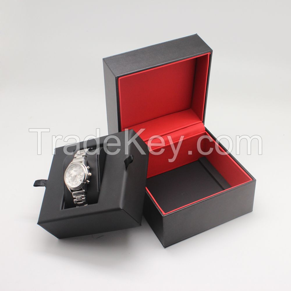 Fashion luxury black and red leather pu watch box for men