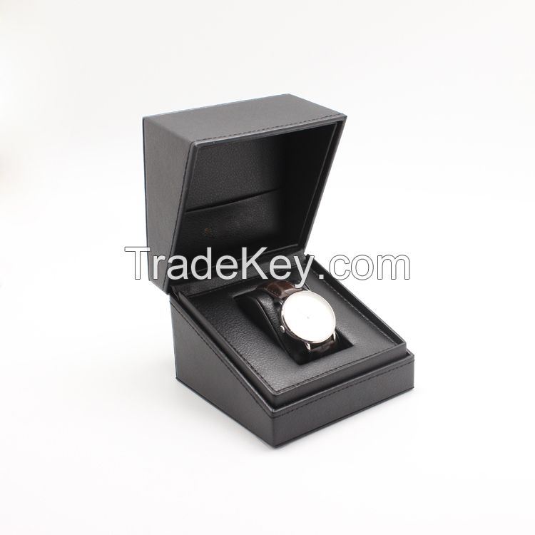 hot sale Custom luxury branded black pu watch box for men