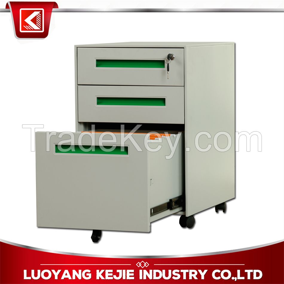 3 Drawer Steel filing cabinet mobile pedestals