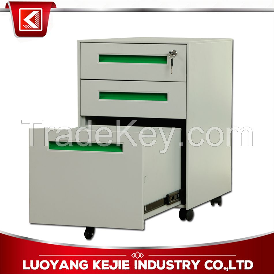 3 Drawer Steel filing cabinet mobile pedestals