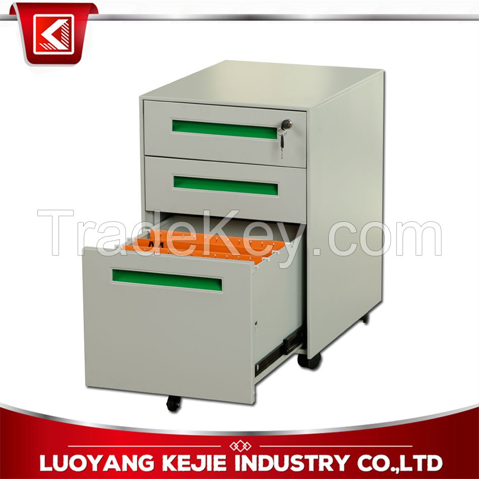 3 Drawer Steel filing cabinet mobile pedestals