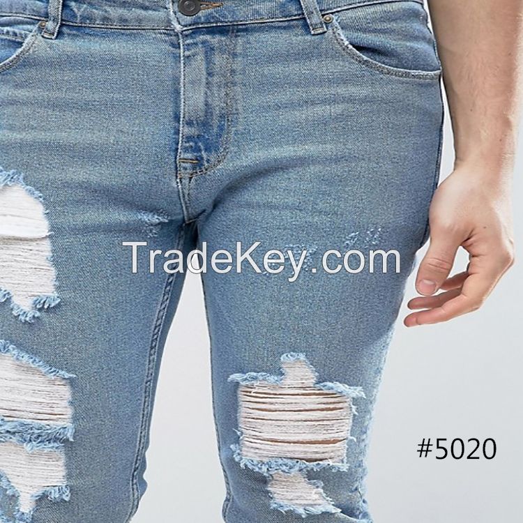 European style low price casual straight skinny d jeans stretch cotton boyfriend denim jeans pent scratch men destroyed jeans