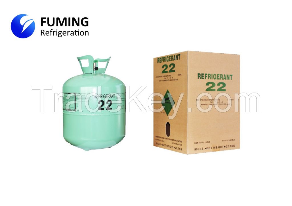 Green R22 Refrigerant Gas 1018 UN , 50LB / 22.7kg Cylinder