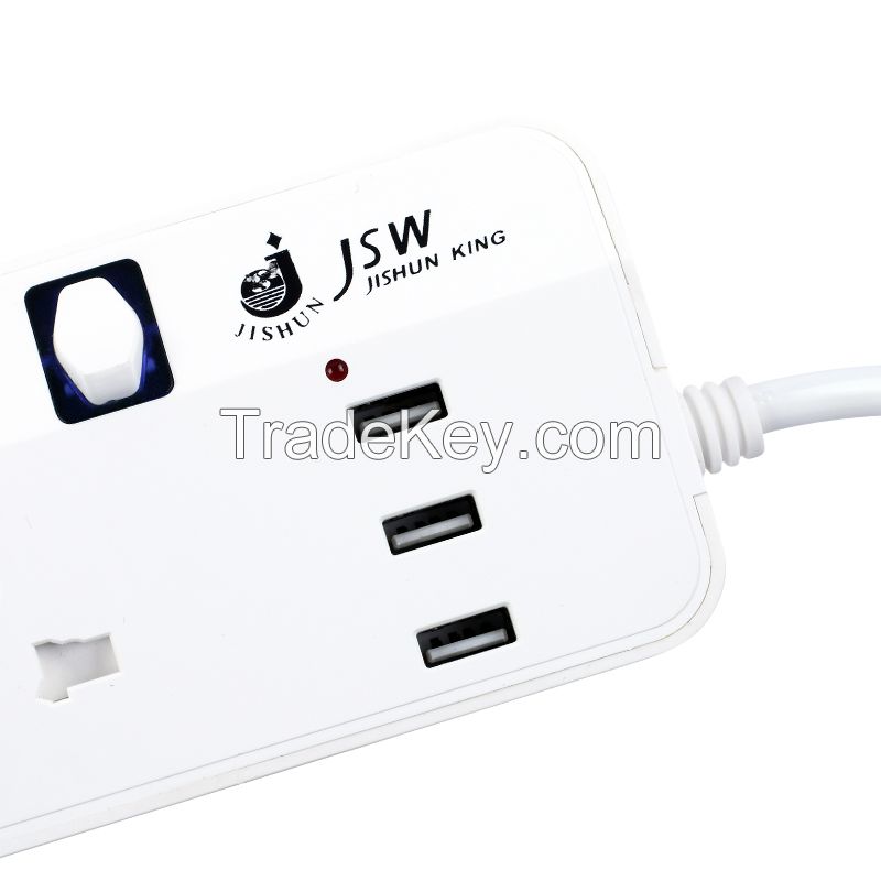 Extension cable 3 channel 15A intelligent charger euro power socket